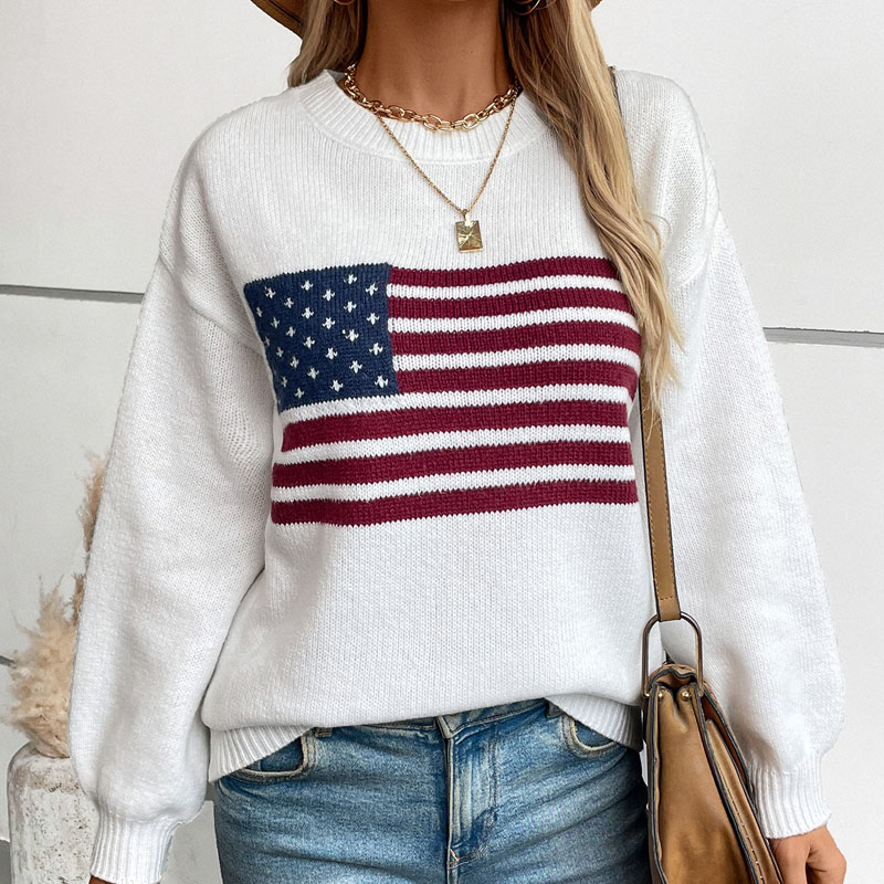 American Flag Pullover tröja kvinnor