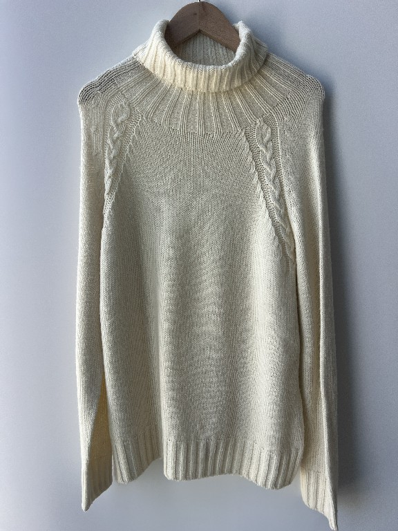 Solid Roll Neck Pullover stickad kvinnors tröja