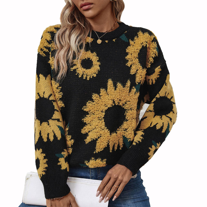Solrosor Crew Neck Pullover tröja