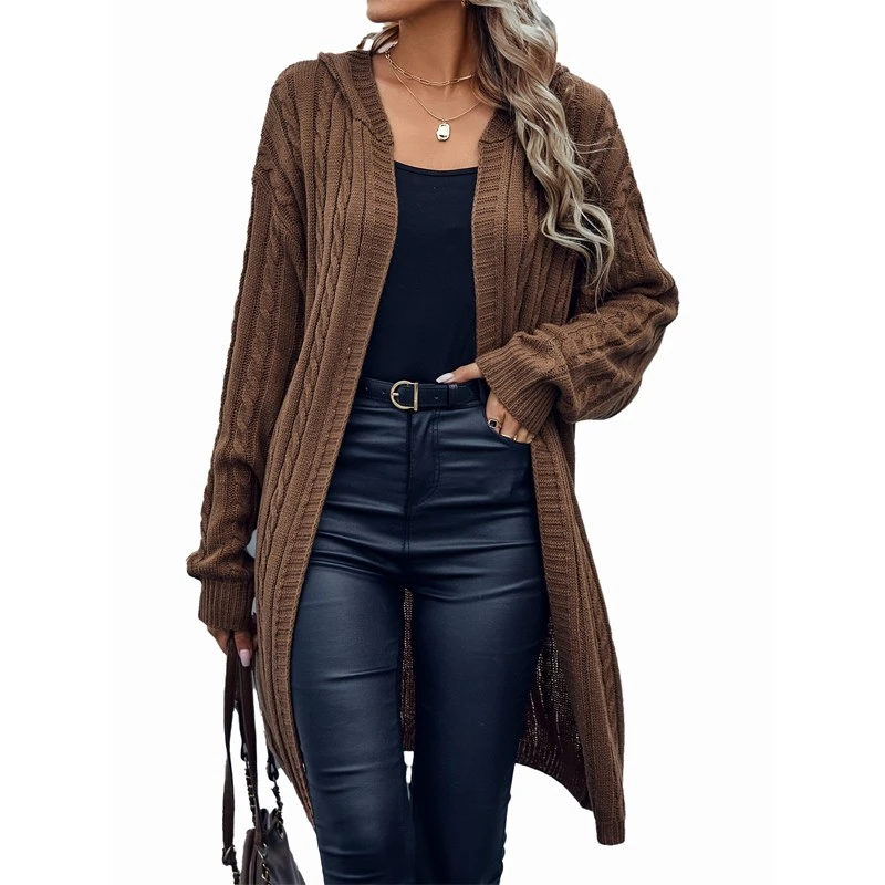 Kvinnor Lång Cardigan hoodie tröja