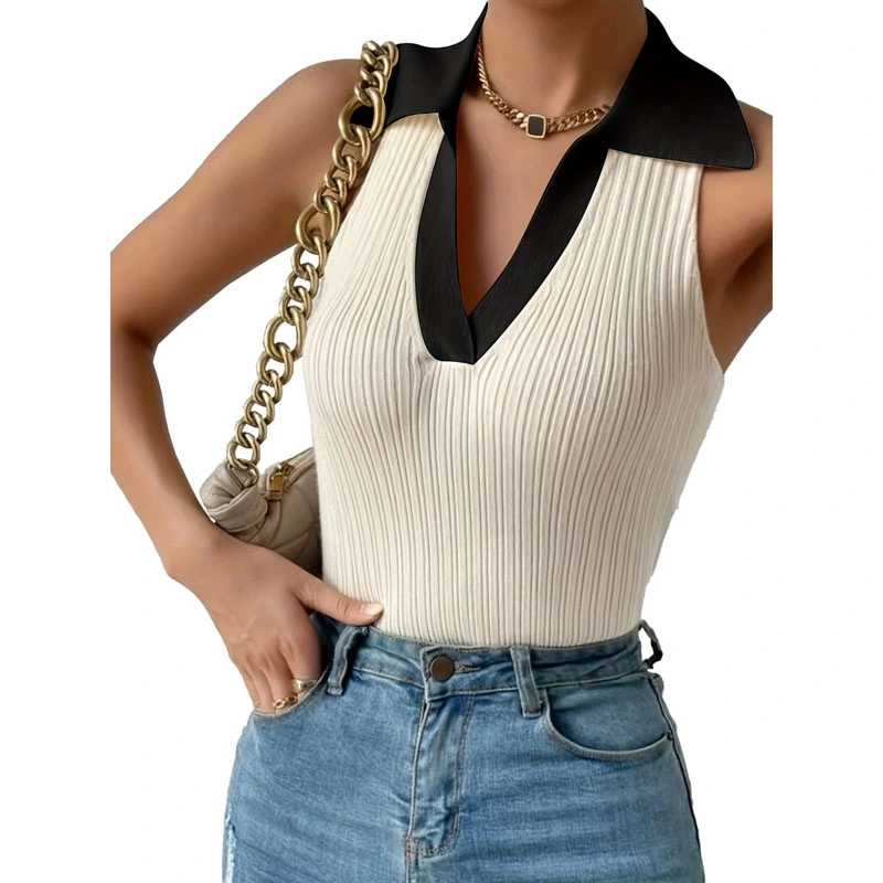 Kvinnor V Neck Tight Fiting tröja